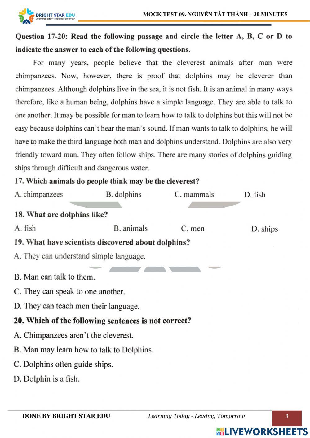 (CLC) De so 9. Nguyen Tat Thanh