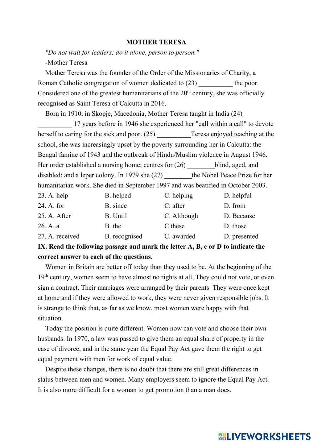 worksheet 34 online exercise for | Live Worksheets