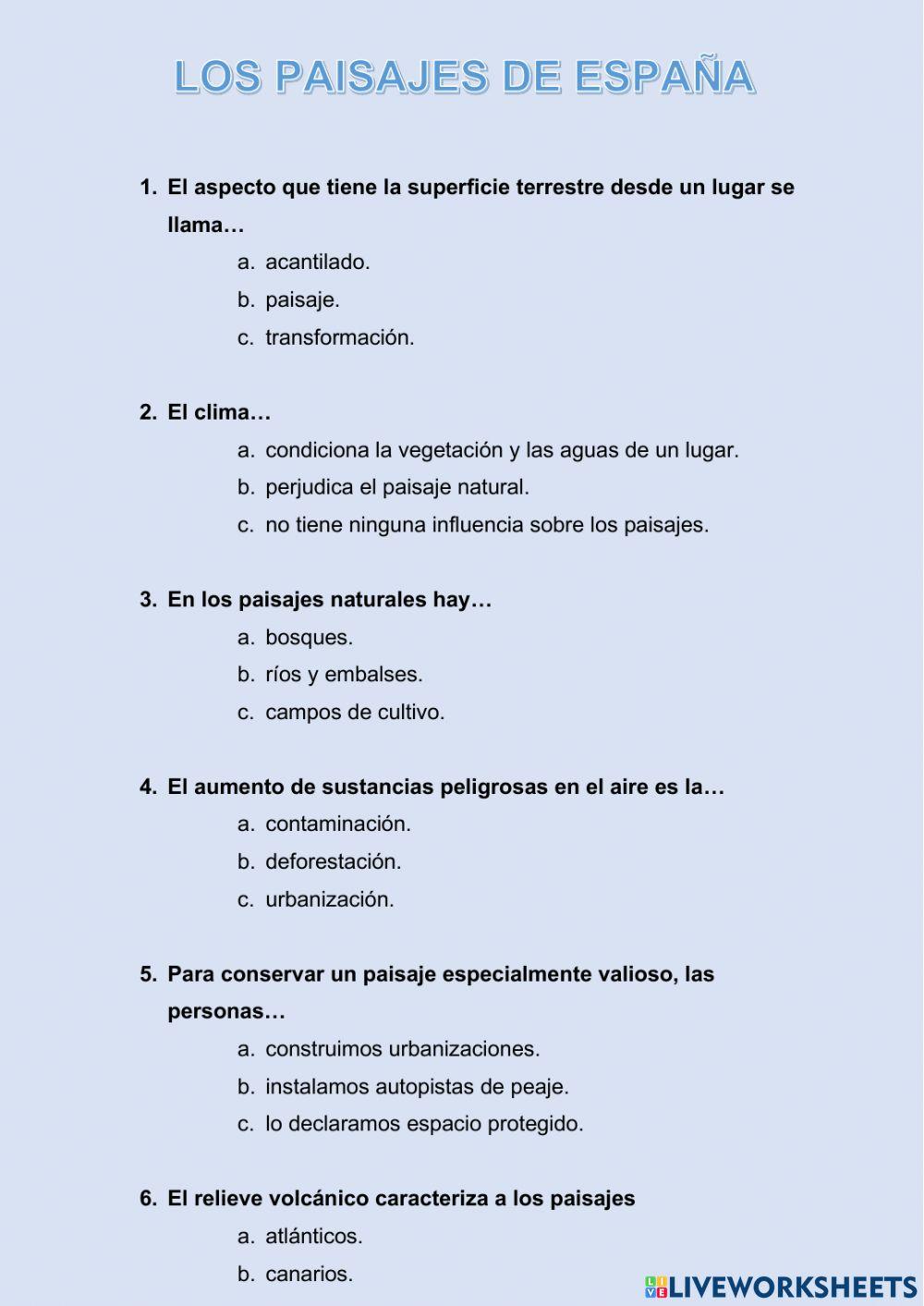 Los paisajes de España