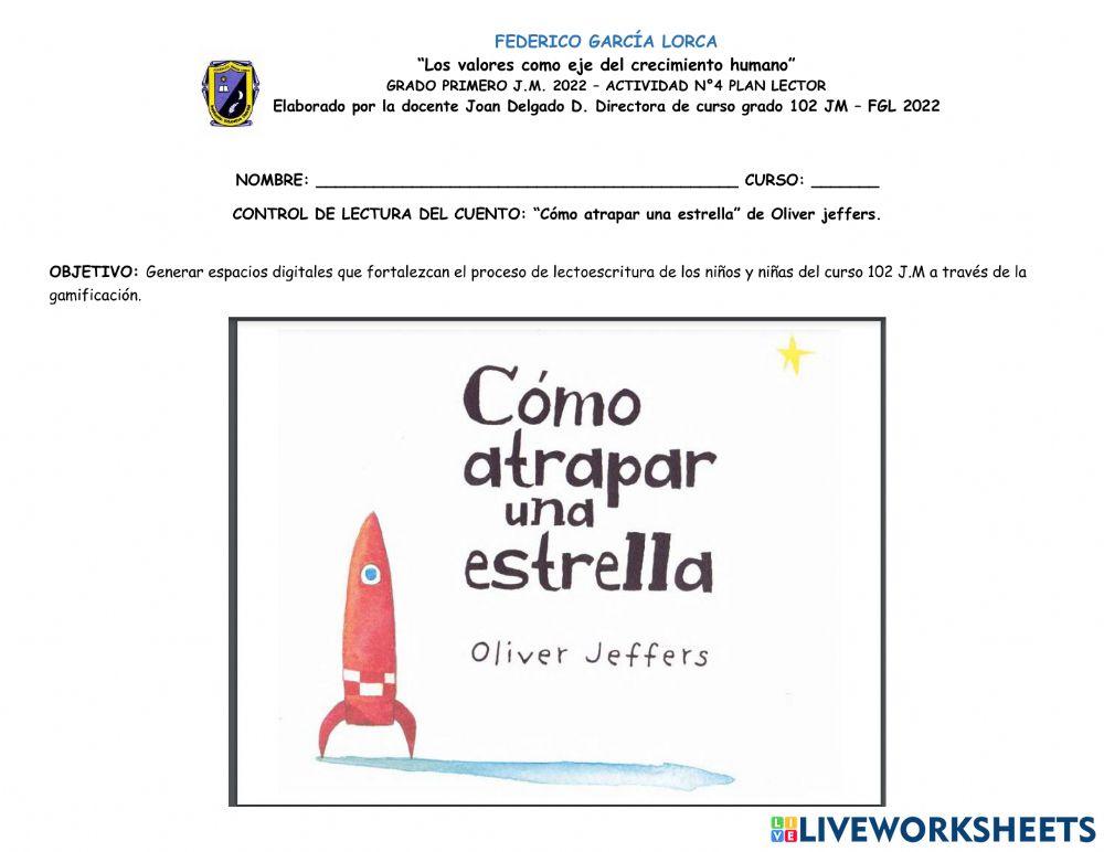 Control de lectura - plan lector - grado primero