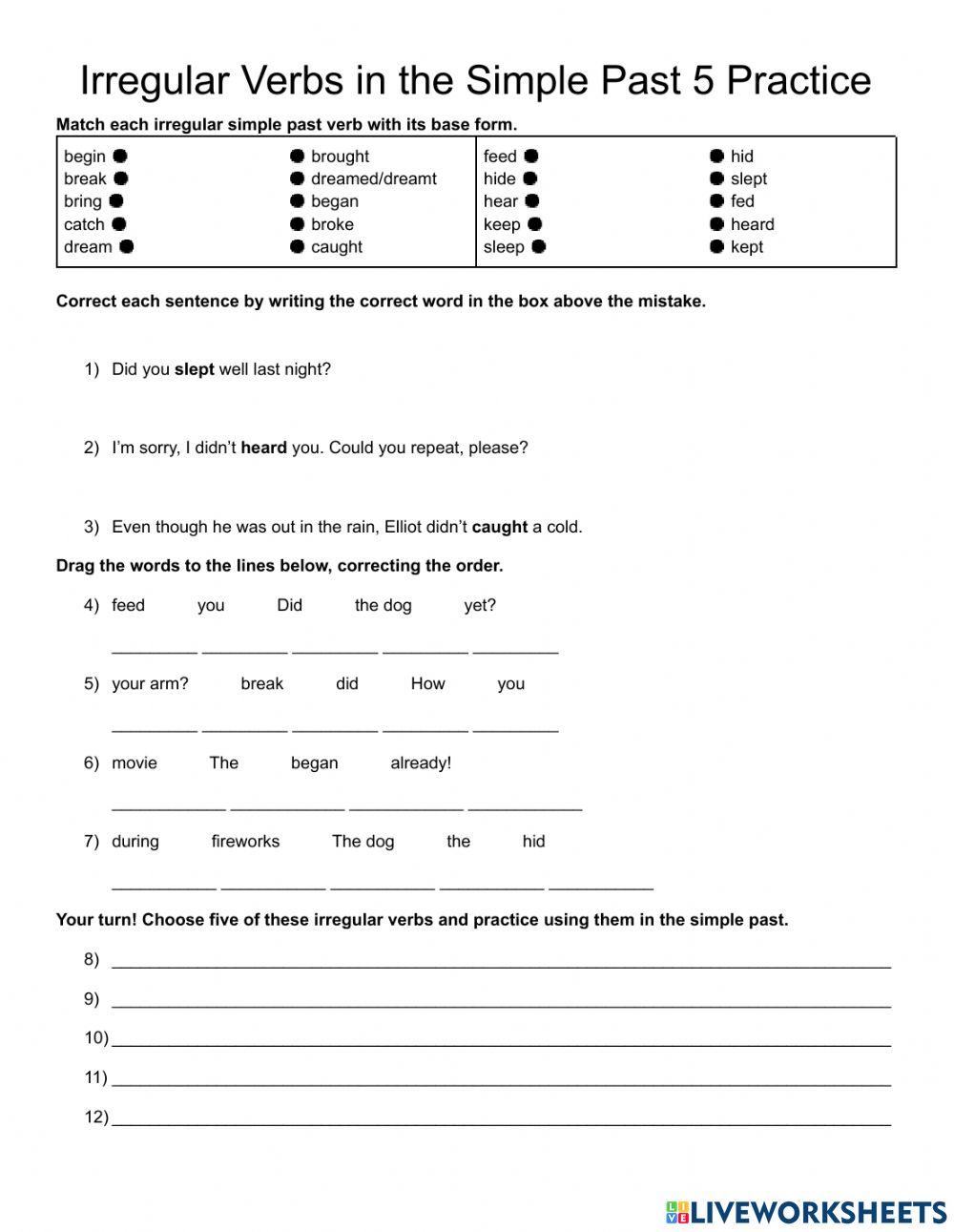 Irregular Verbs in the Simple Past 05 Practice