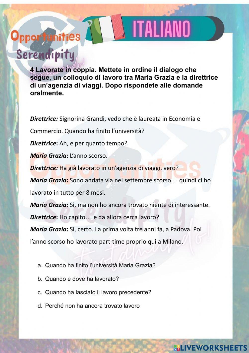 Progetto italiano clase 17