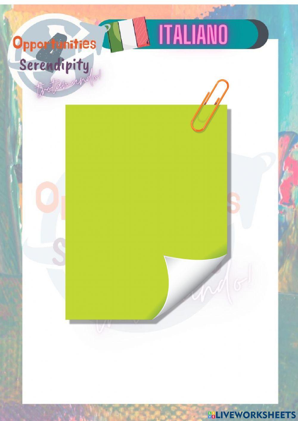 Progetto italiano clase 17