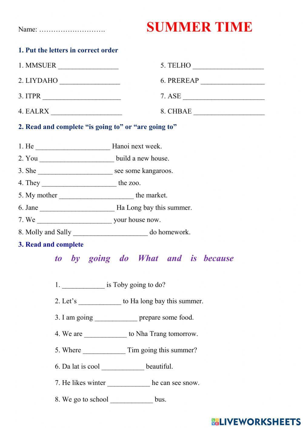 Unit 20: Where are you going this summer