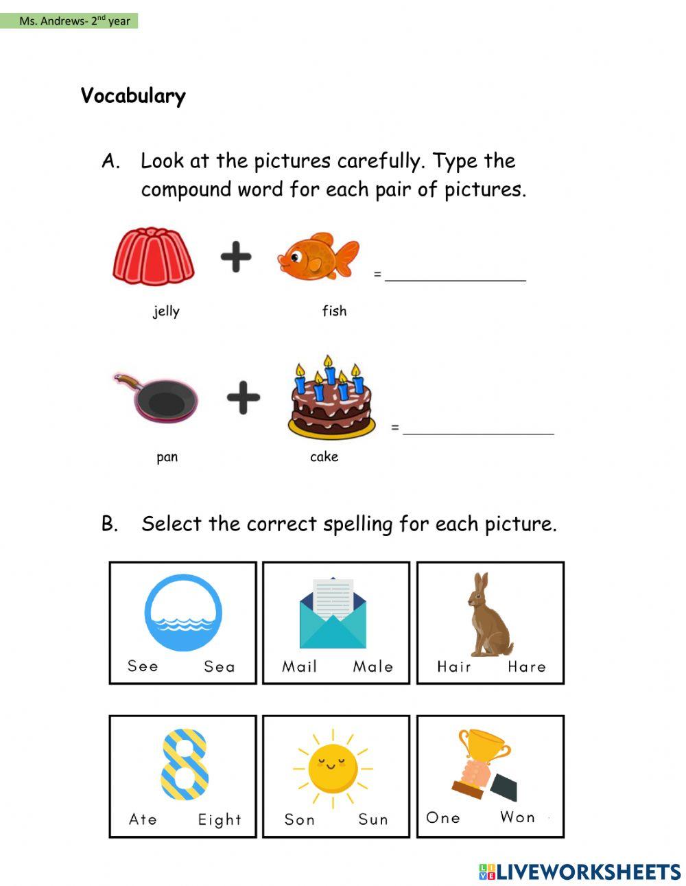 Language Arts Revision Worksheet 1