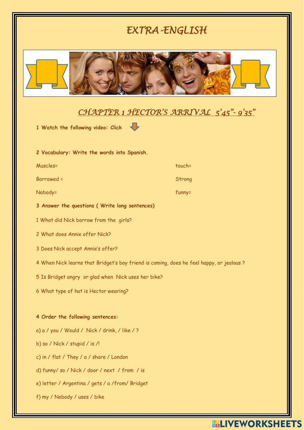 Extra English  Hector's Arrival Chapter 1 minutes 5'35--9'35-