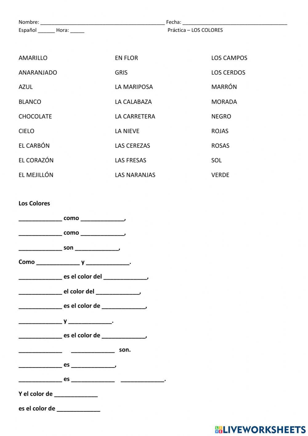 los colores final exam delete