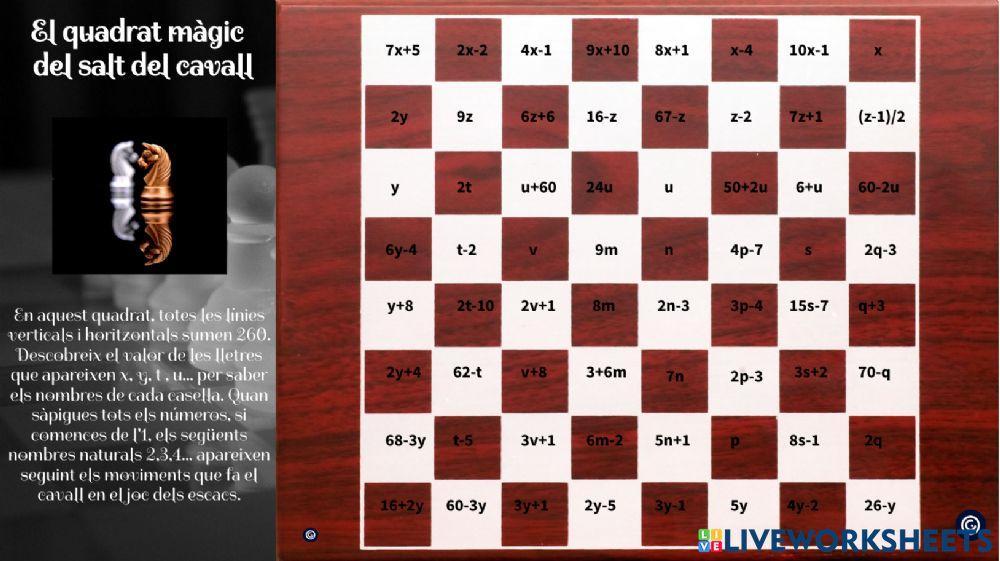 El quadrat màgic del salt del cavall