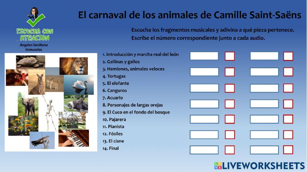 El carnaval de los animales. ¿Quién es quién?