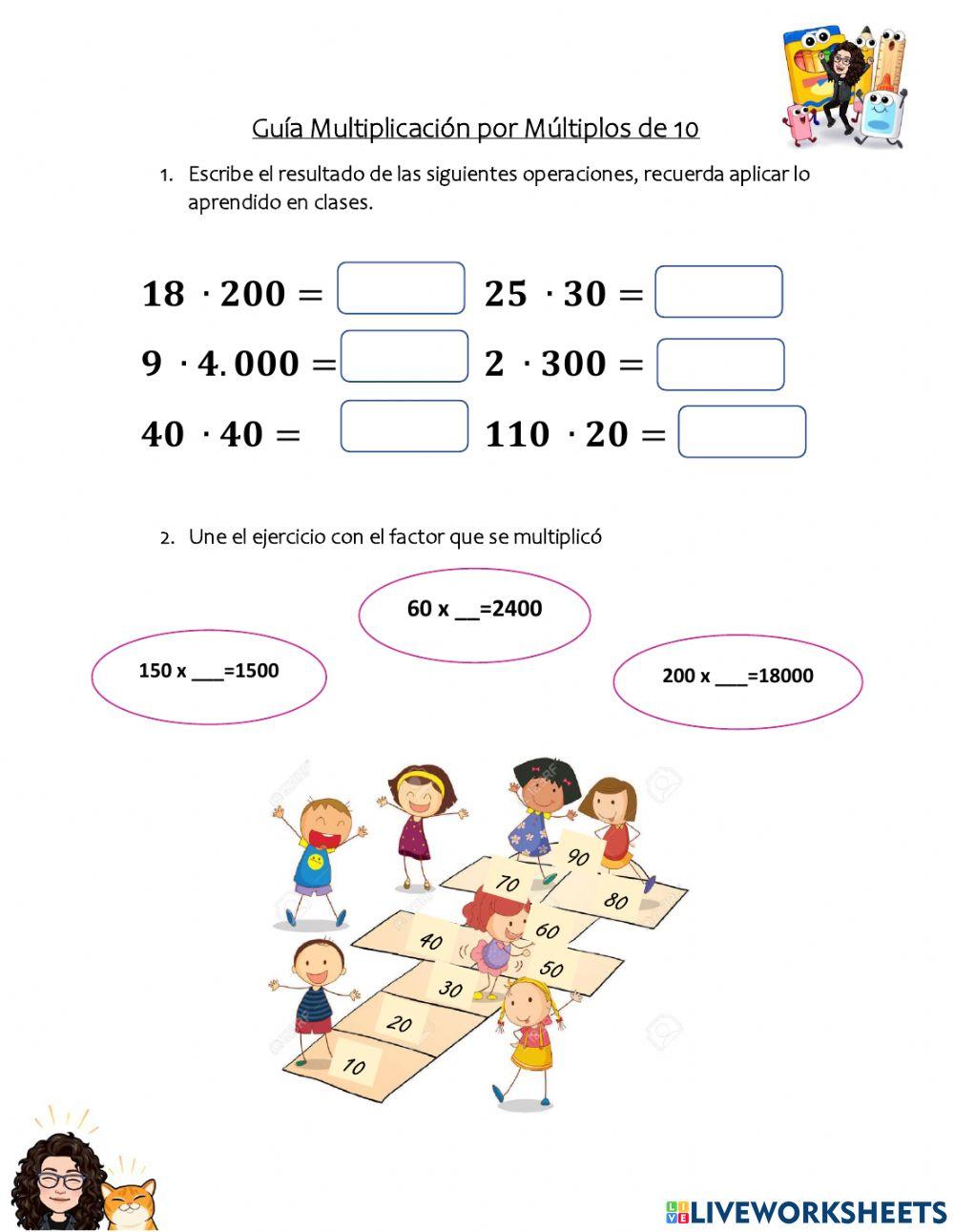 Multiplicación por múltiplos de 10