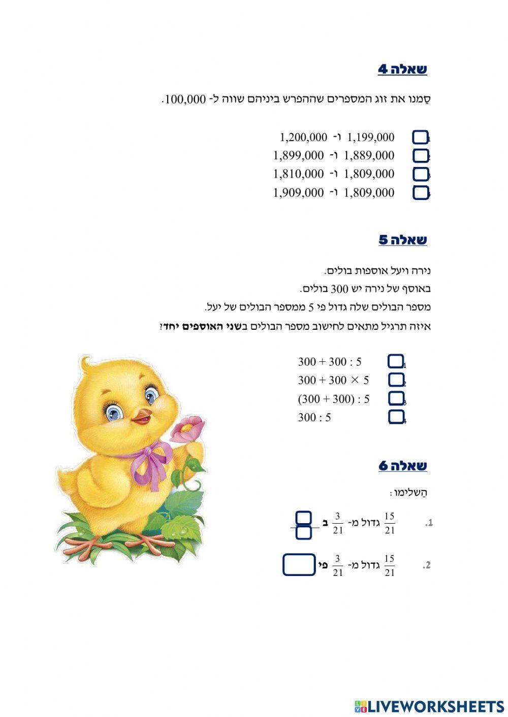 חזרה למבחן מחצית