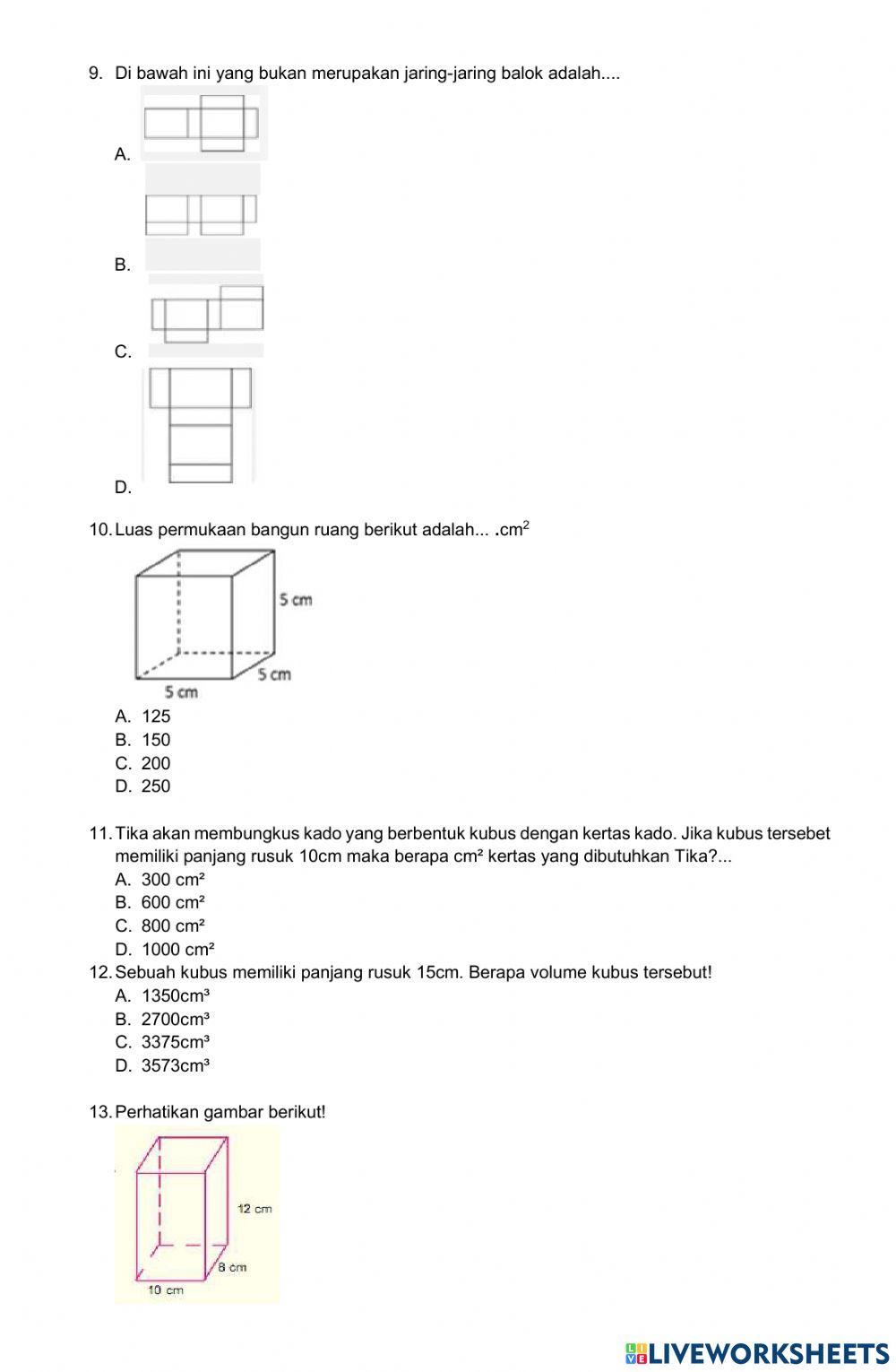 Latihan Soal Pas Matematika Bagian 1