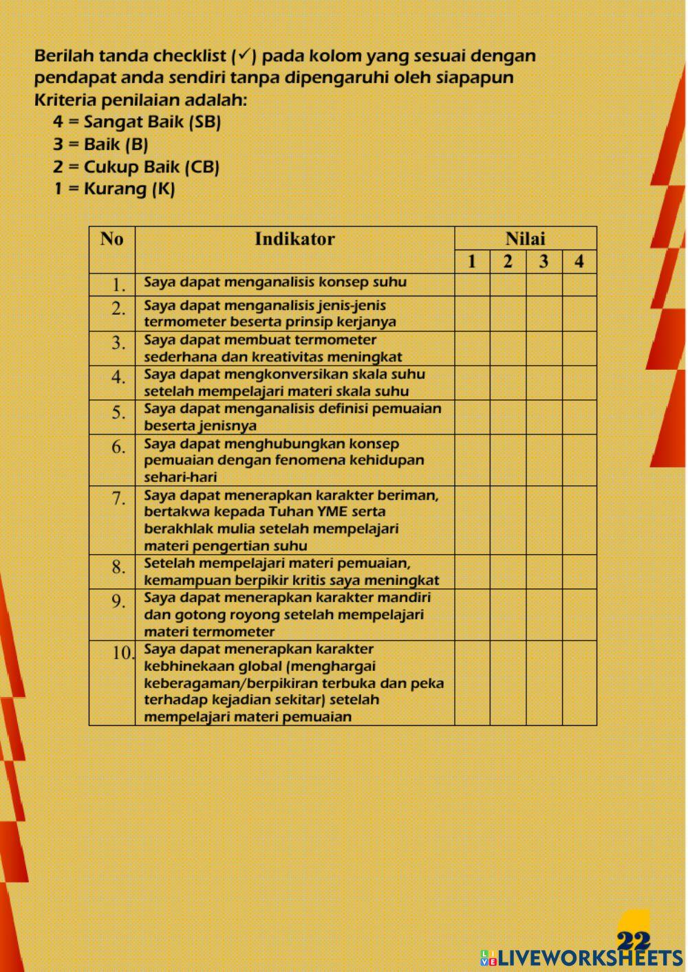 Uji Kompetensi Materi Suhu dan Perubahannya