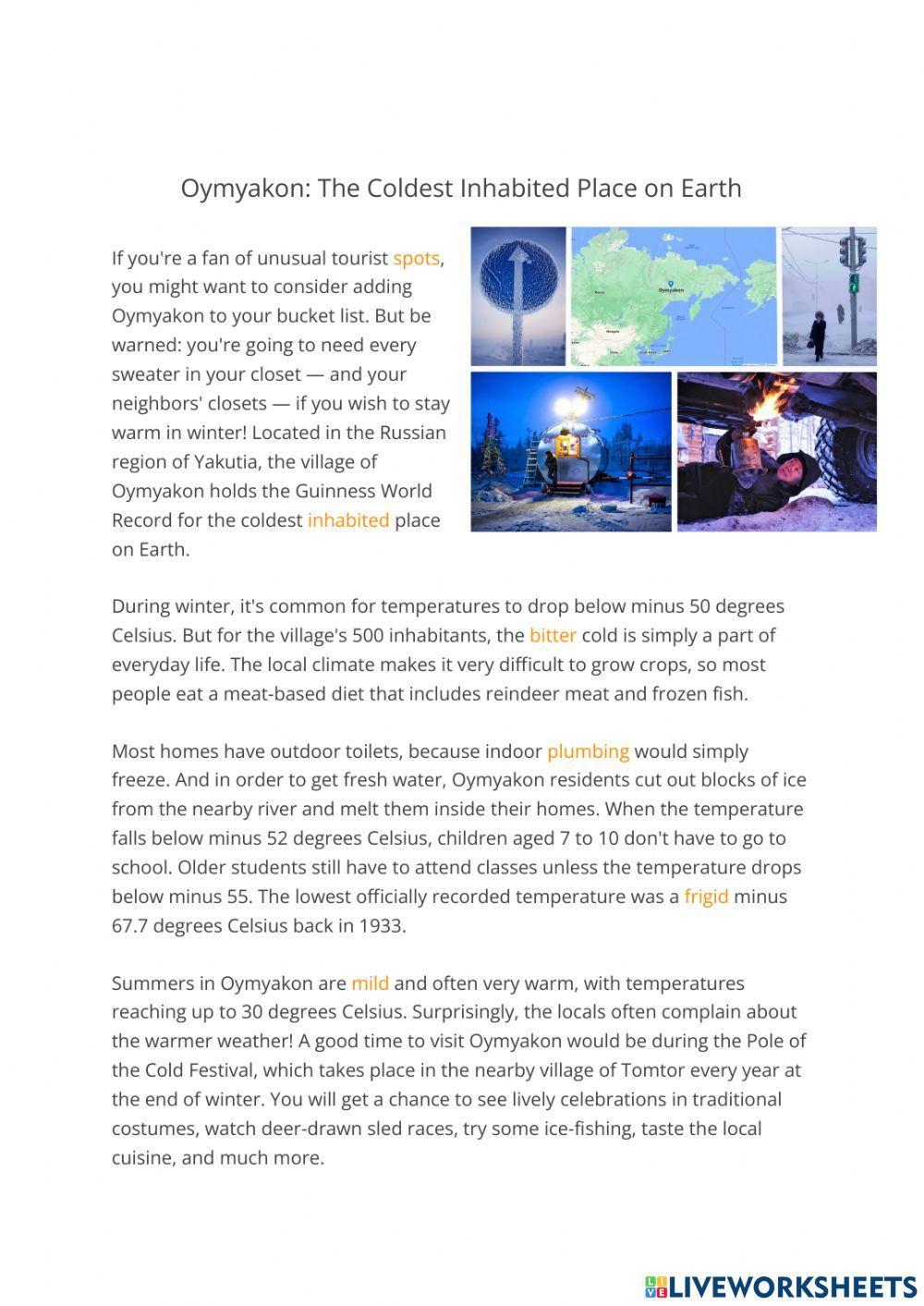 Oymyakon: The Coldest Inhabited Place on Earth