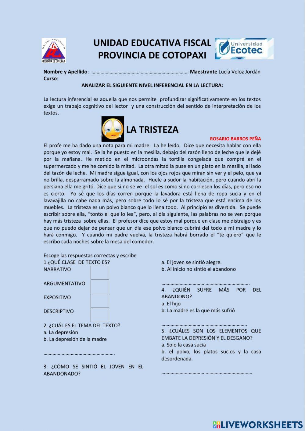 Ejercicio de Nivel Inferencial