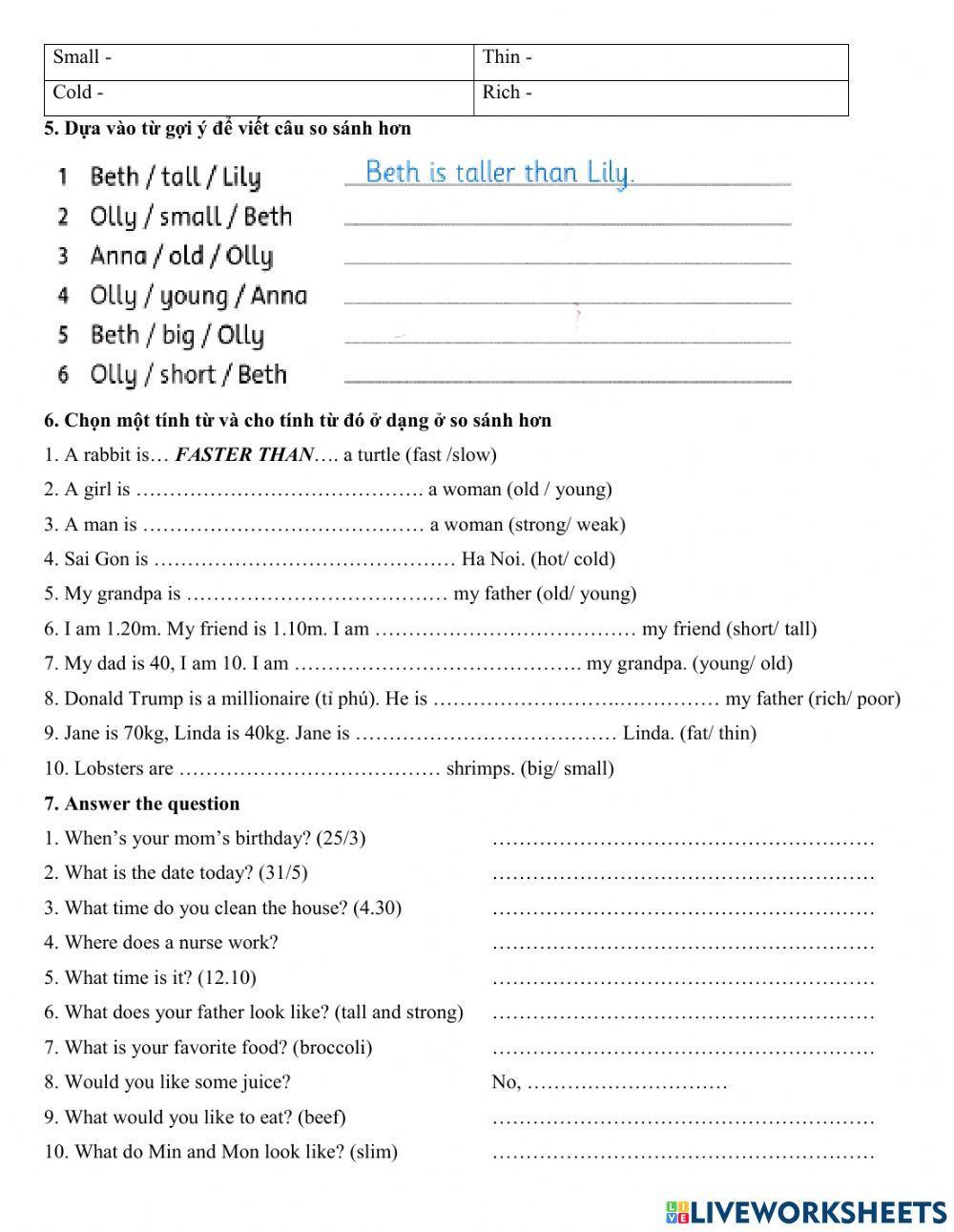 Group 3 - SO sánh hơn 1 âm tiết