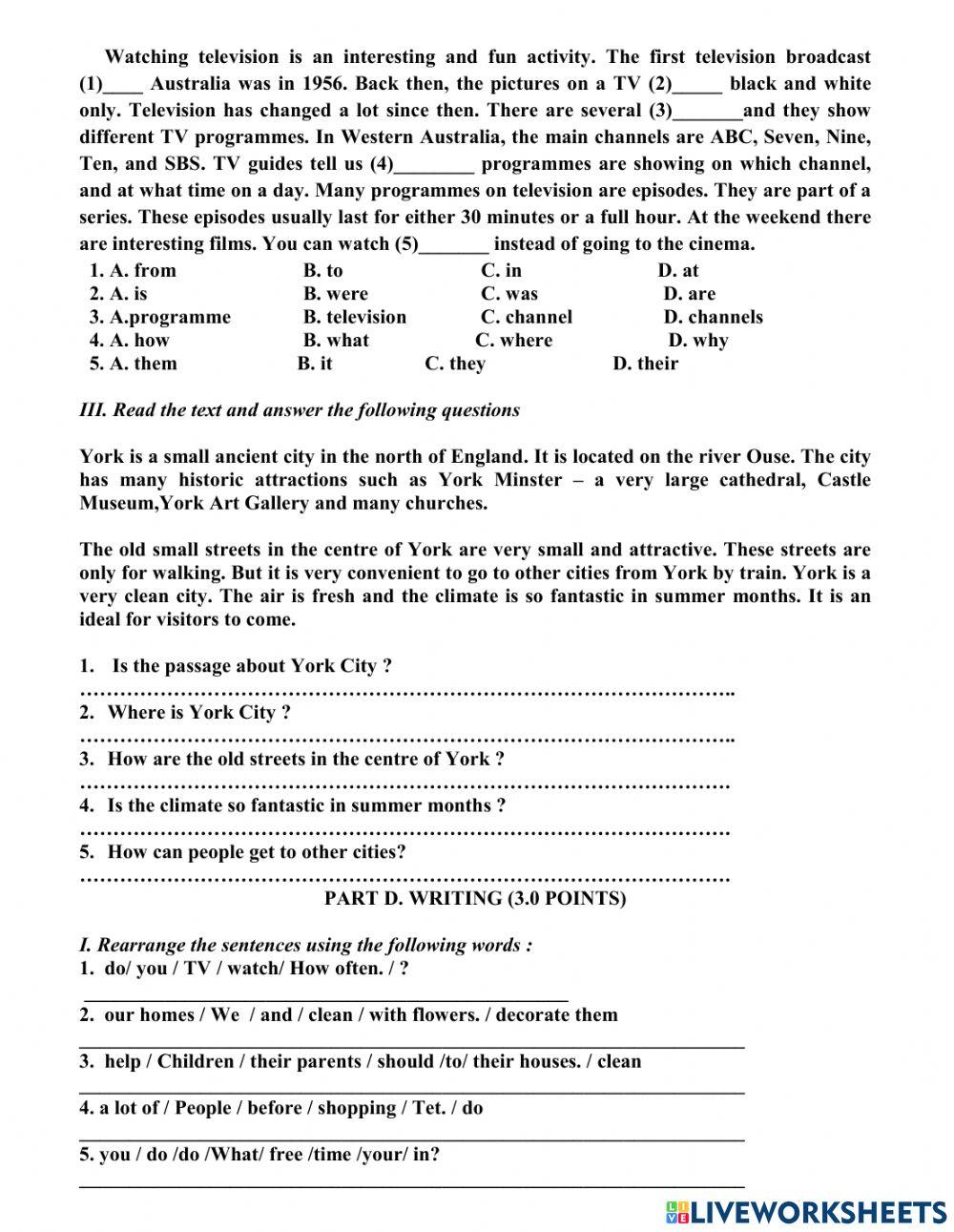 Midterm 2 - Test 1 - Grade 6