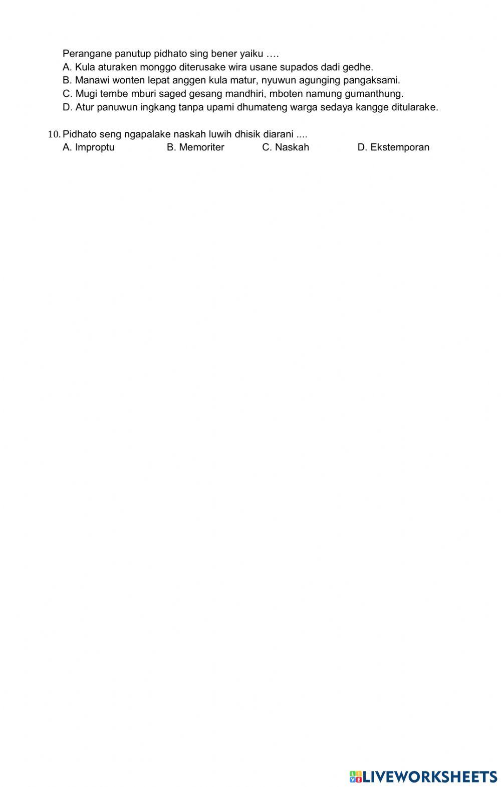 Bahasa jawa kd 3.5 sesorah-pidhato