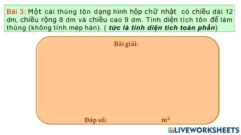 Bài tập toán thứ 5