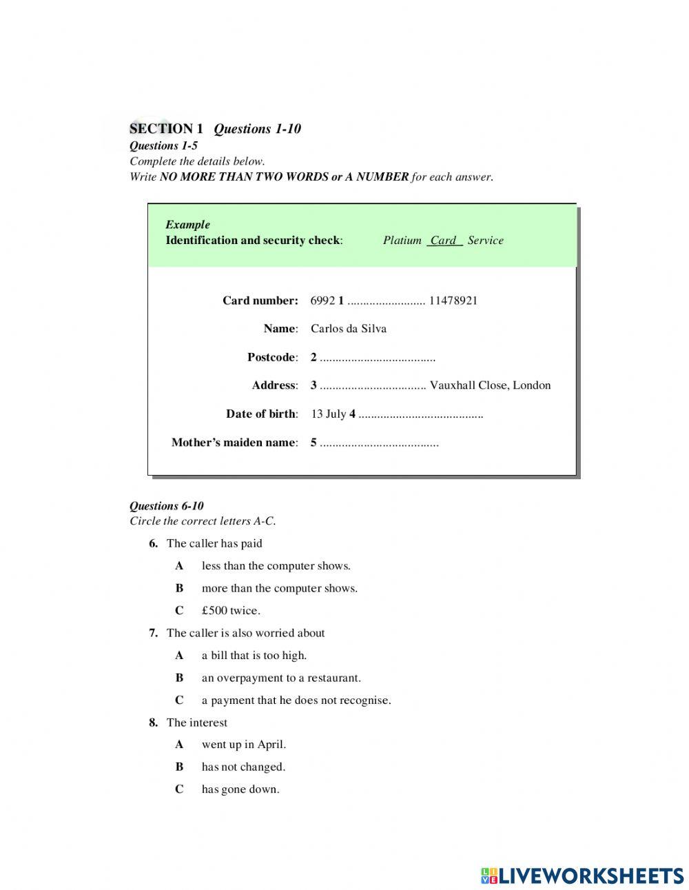 Pre extra listening 60