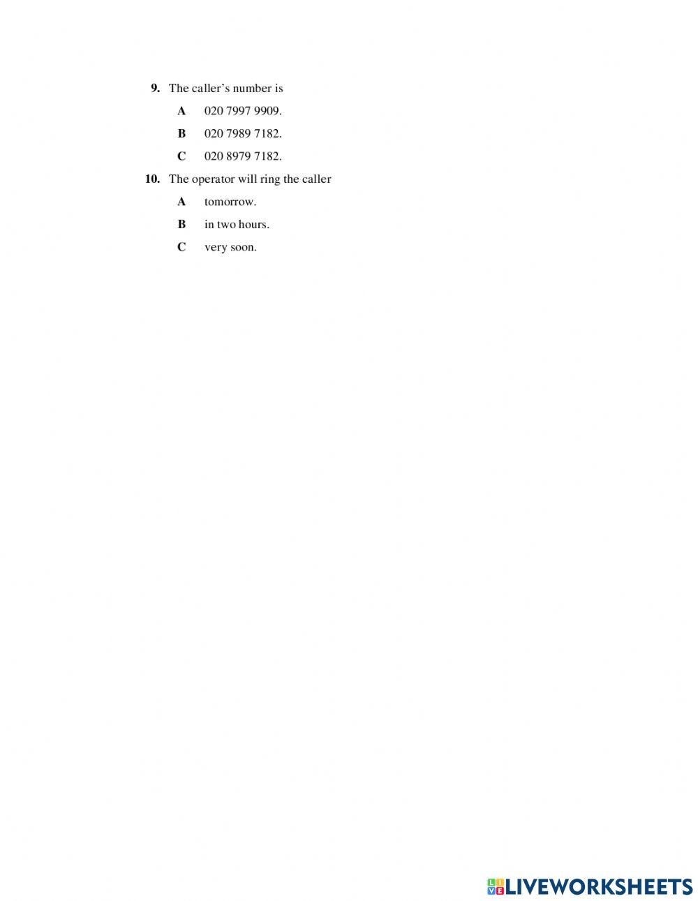 Pre extra listening 60