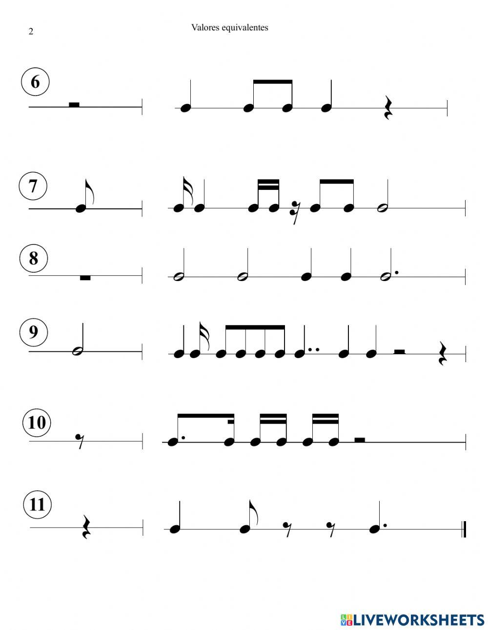 Valores equivalentes