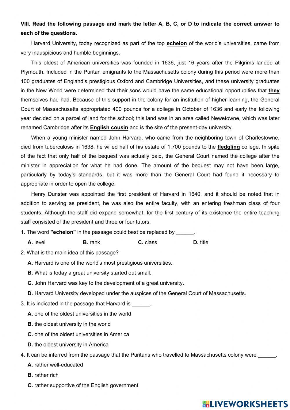 Unit 7: Practice test 1