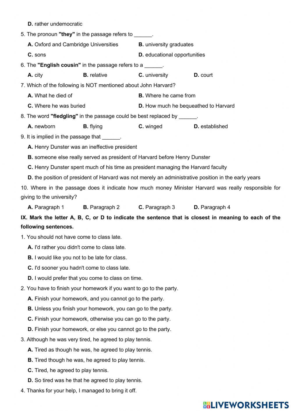 Unit 7: Practice test 1