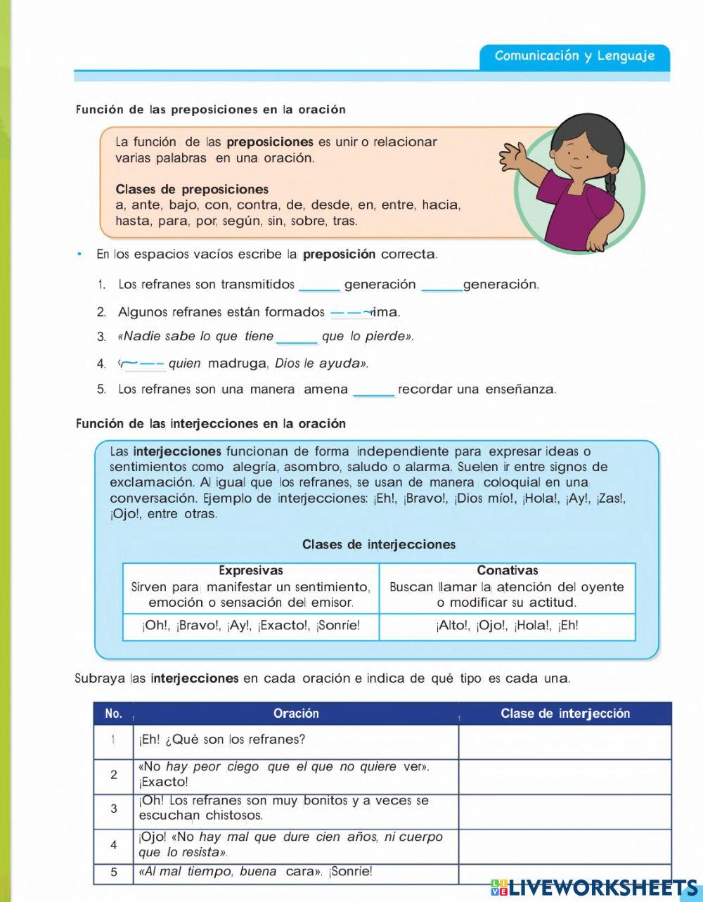 Función de la preposiciones