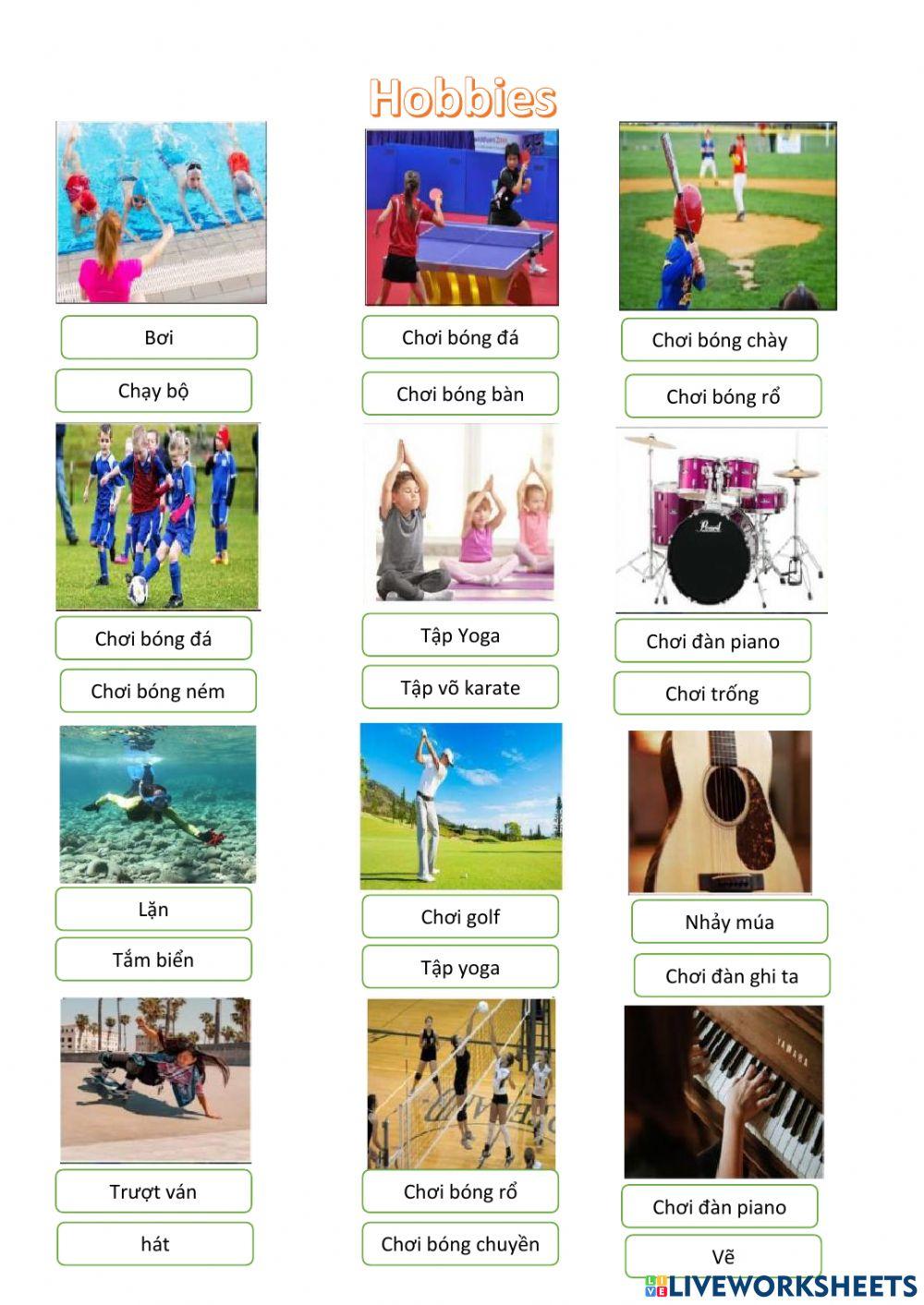 Từ vựng sở thích