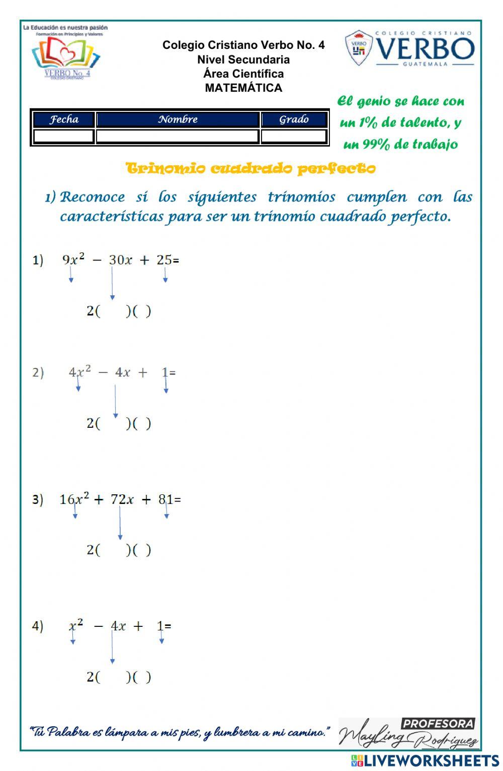 Factorizacion trinomio cuadrado perfecto y suma o diferencia de cubos Factorizacion trinomio cuadrado perfecto y suma o diferencia de cubos