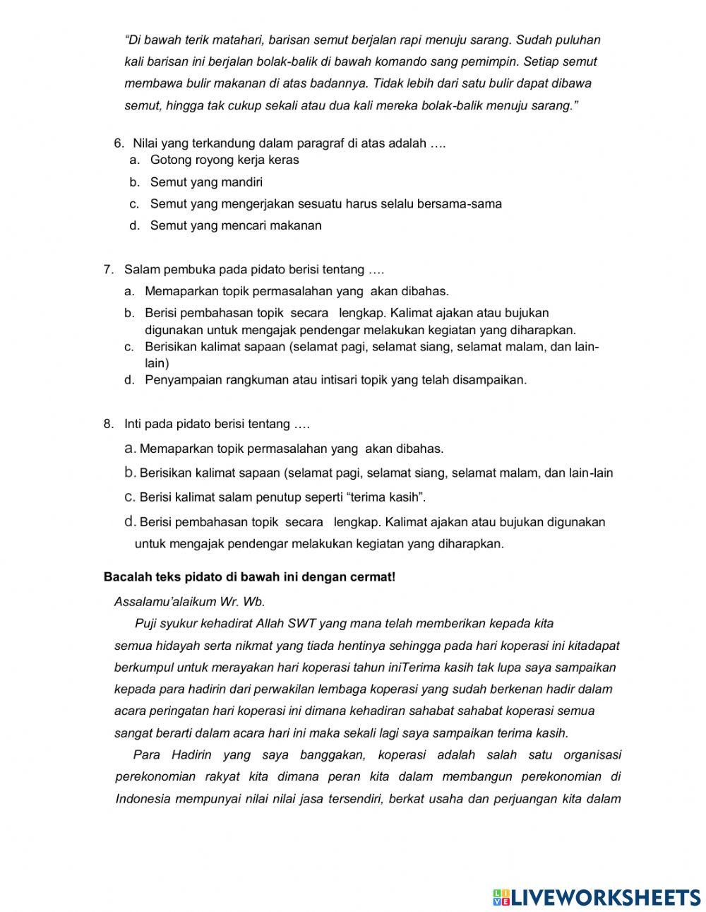 Latihan pts tema 7 kelas 6