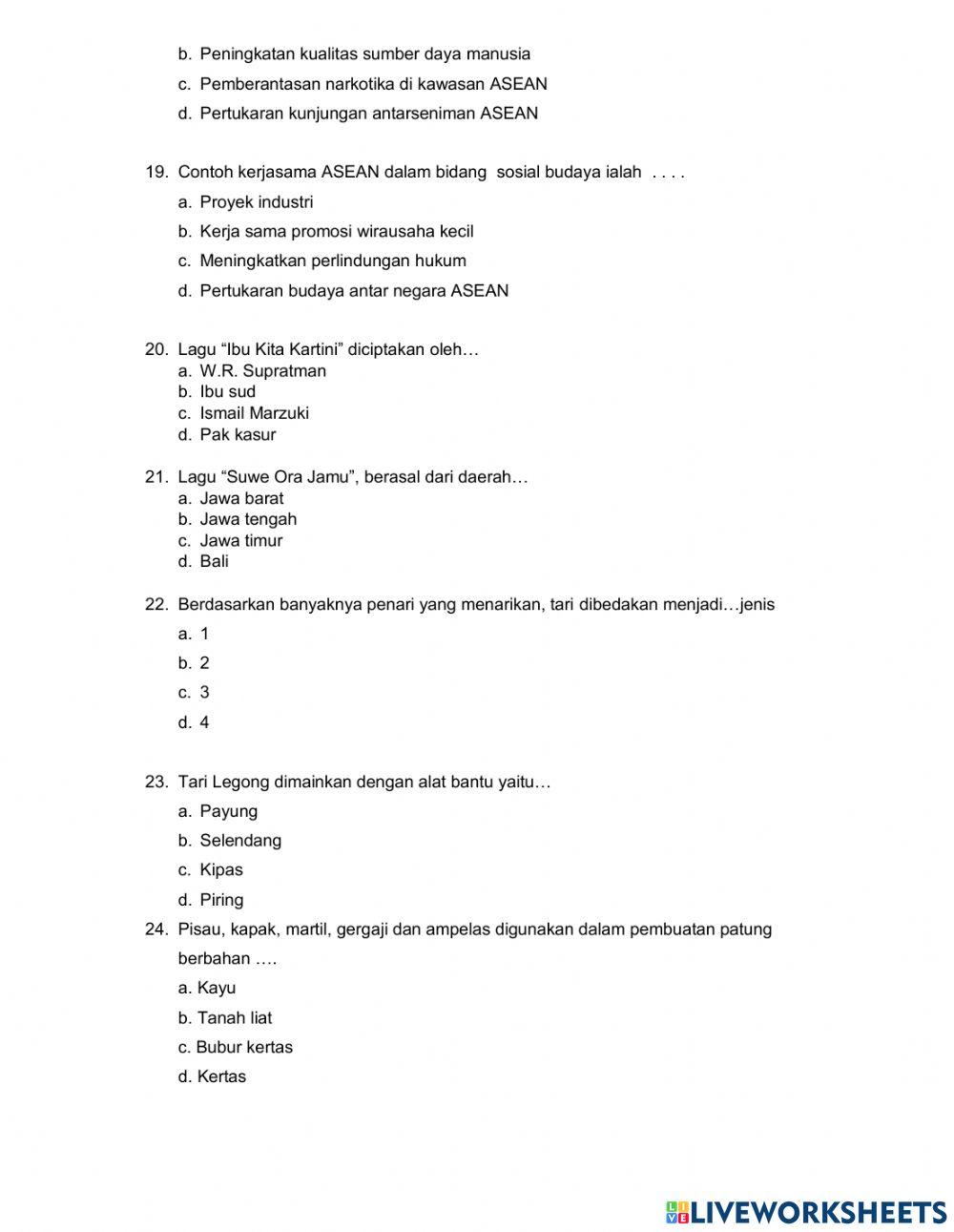 Latihan pts tema 7 kelas 6