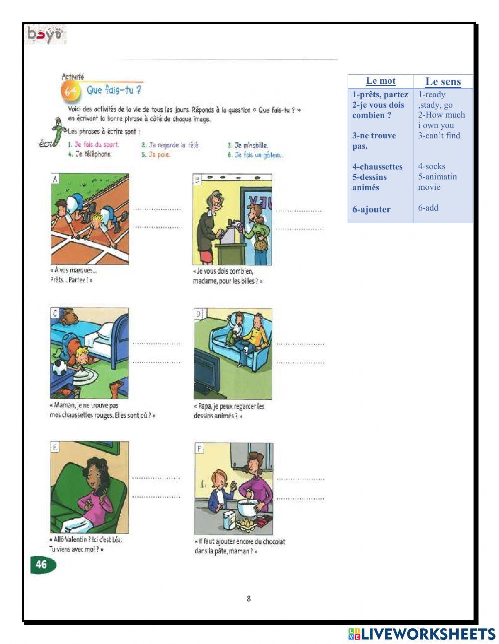 Devoir comprehensions ecrites