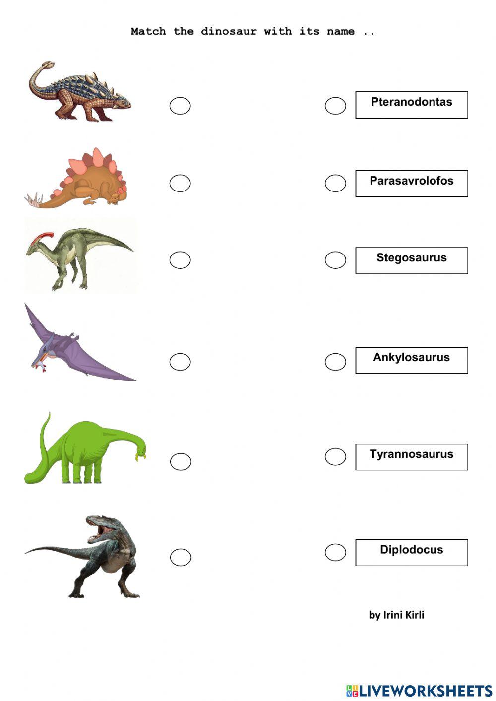 Match the dinosaur with its name