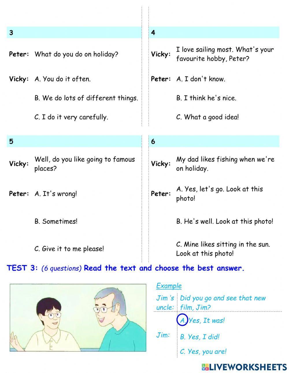 Movers - Reading & Writing - Part 2