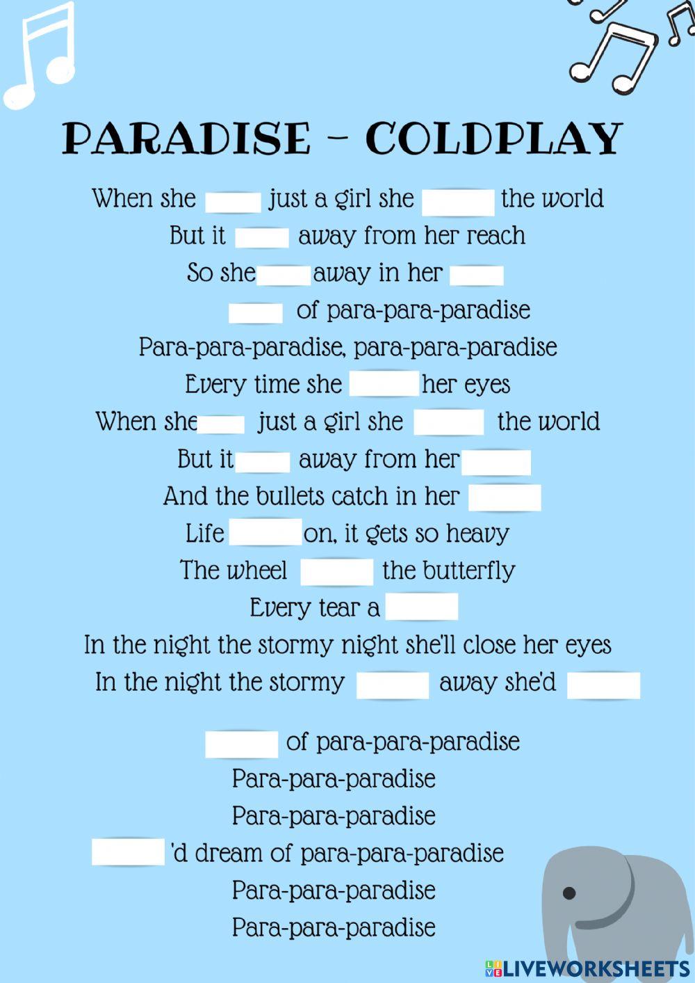 Paradise - Coldplay [LYRICS] 