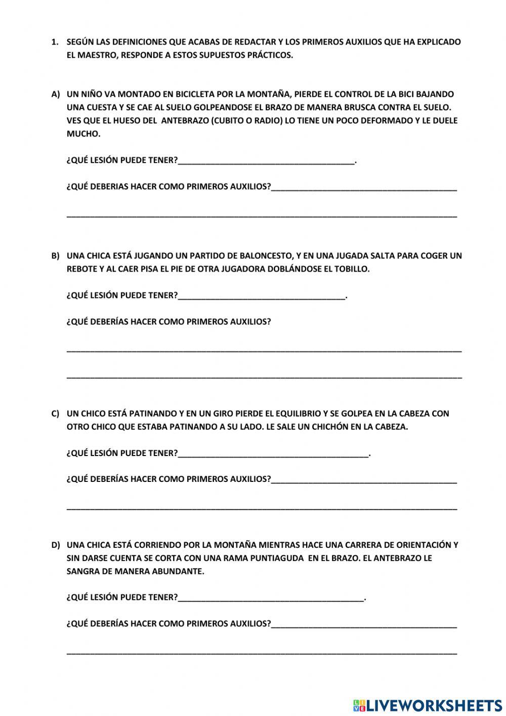 Lesiones y primeros auxilios