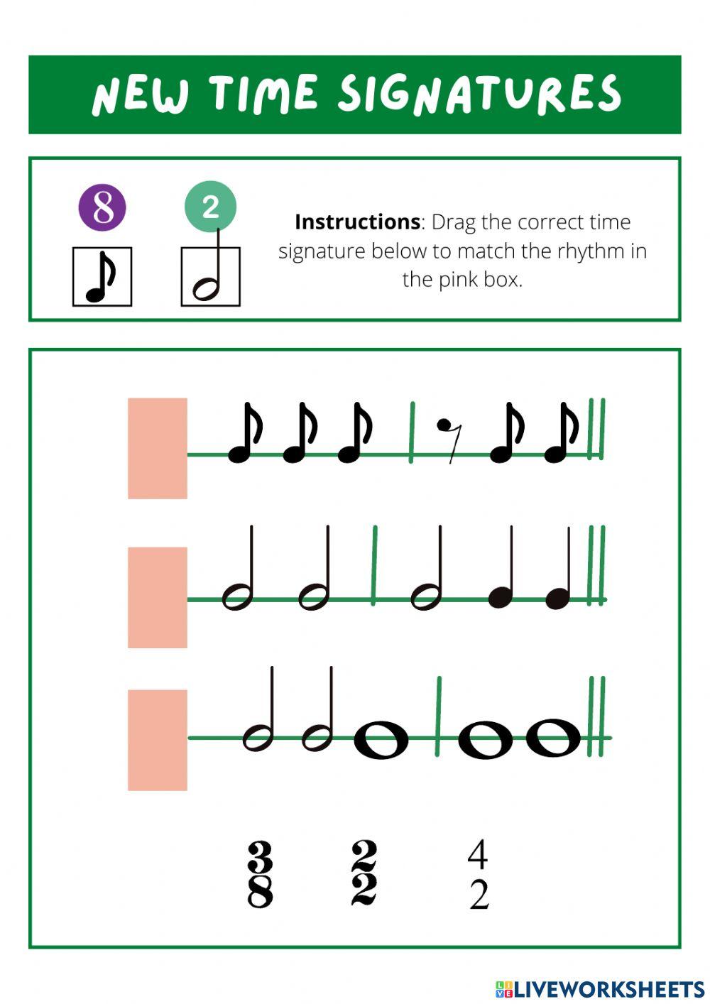 New Time Signatures Worksheey: Grade 2