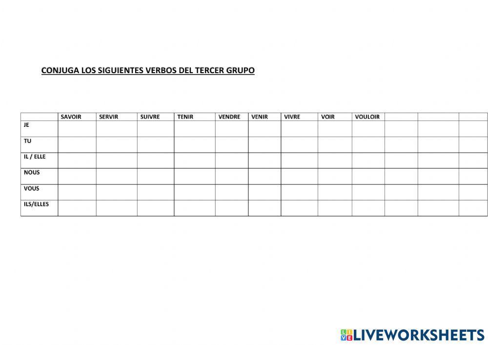 Verbes du 3eme groupe