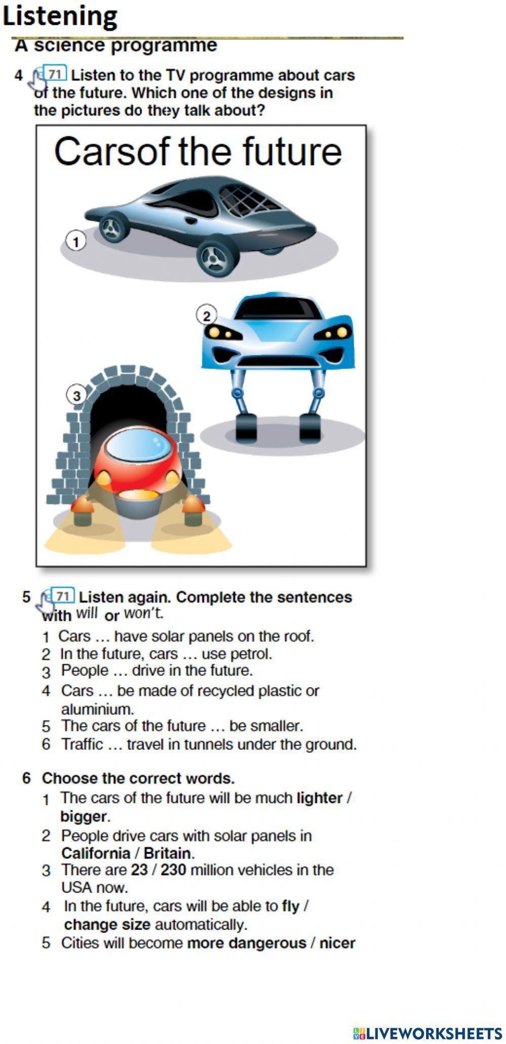 Future cars 7th grade
