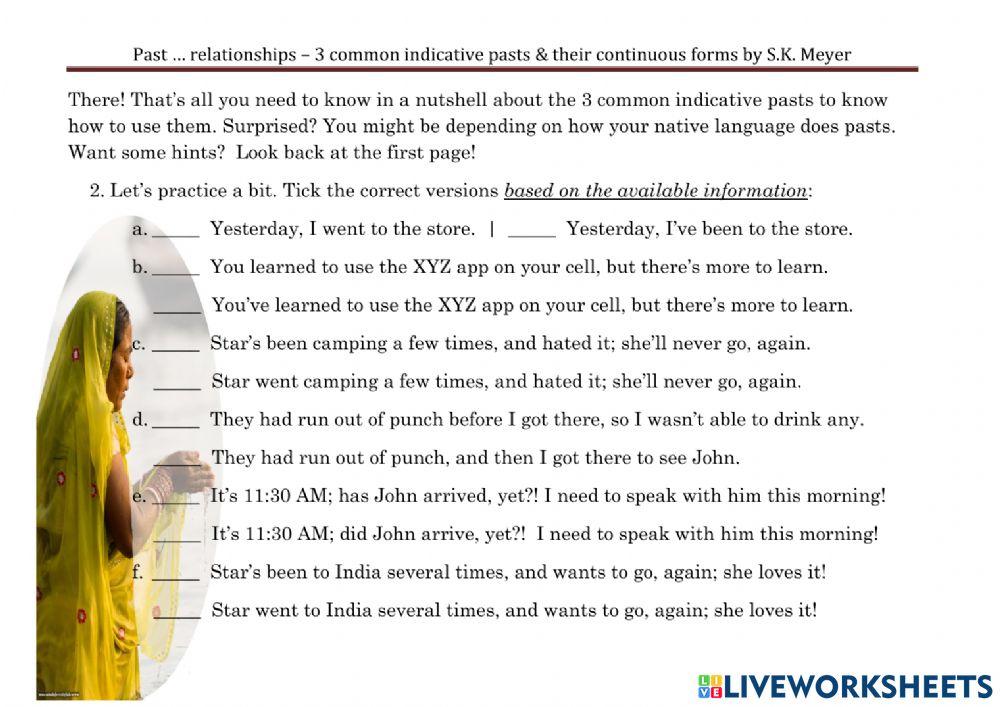 SMT-3 common indicative pasts and cont forms