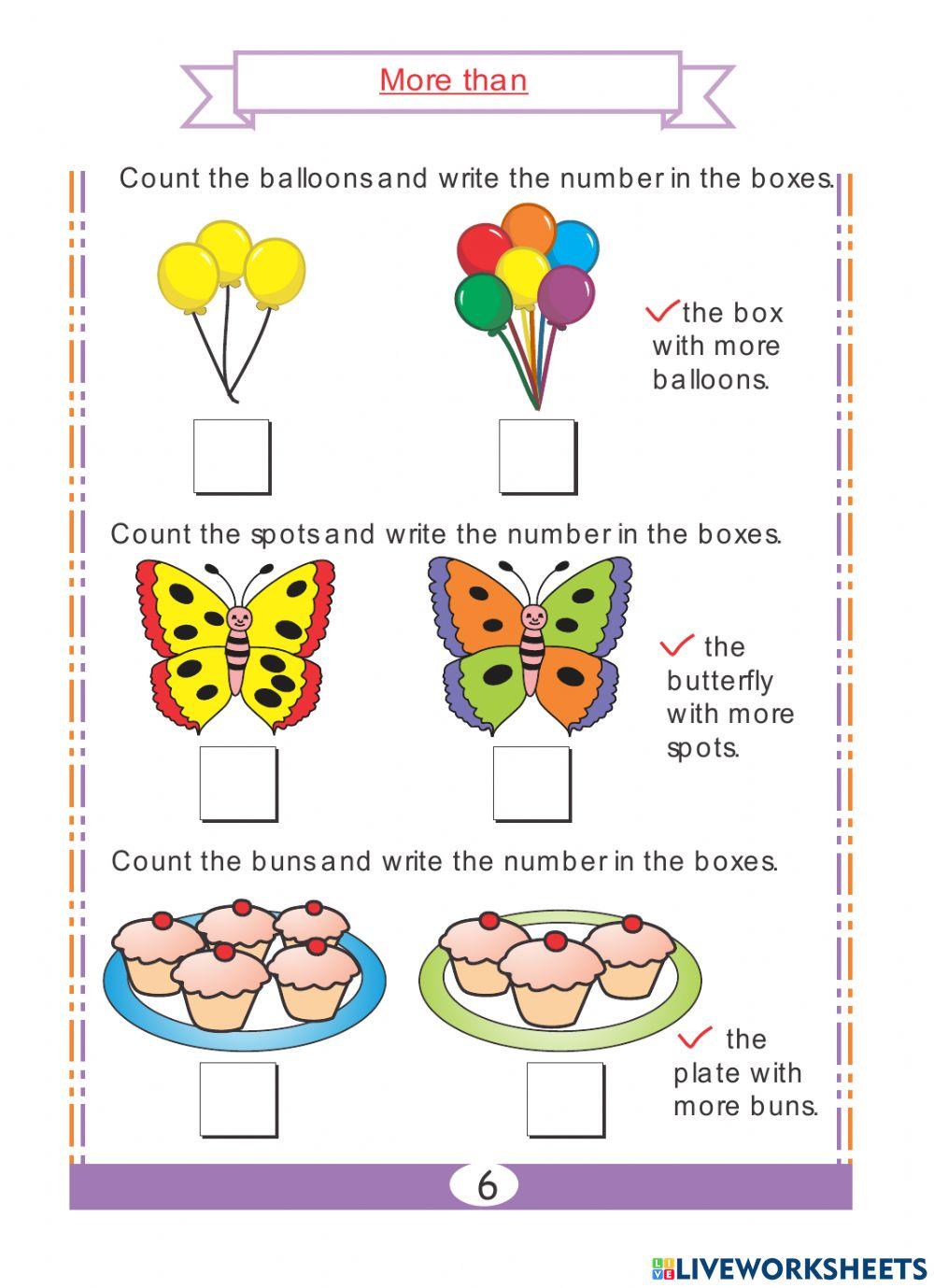 More Than activity | Live Worksheets