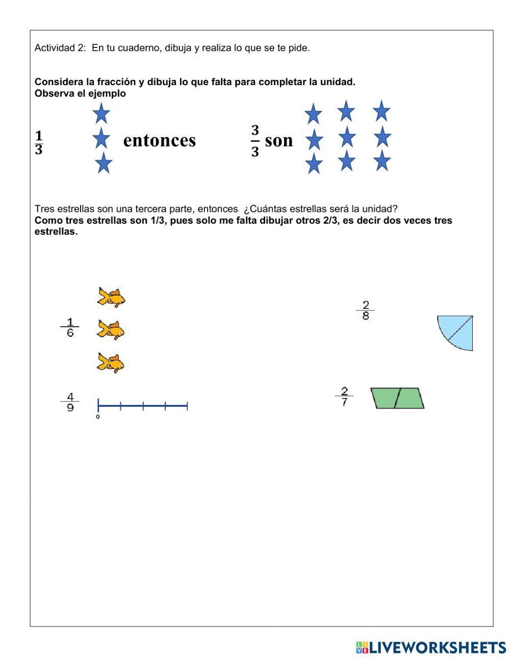 Ubicar fracciones en la recta 5to primaria