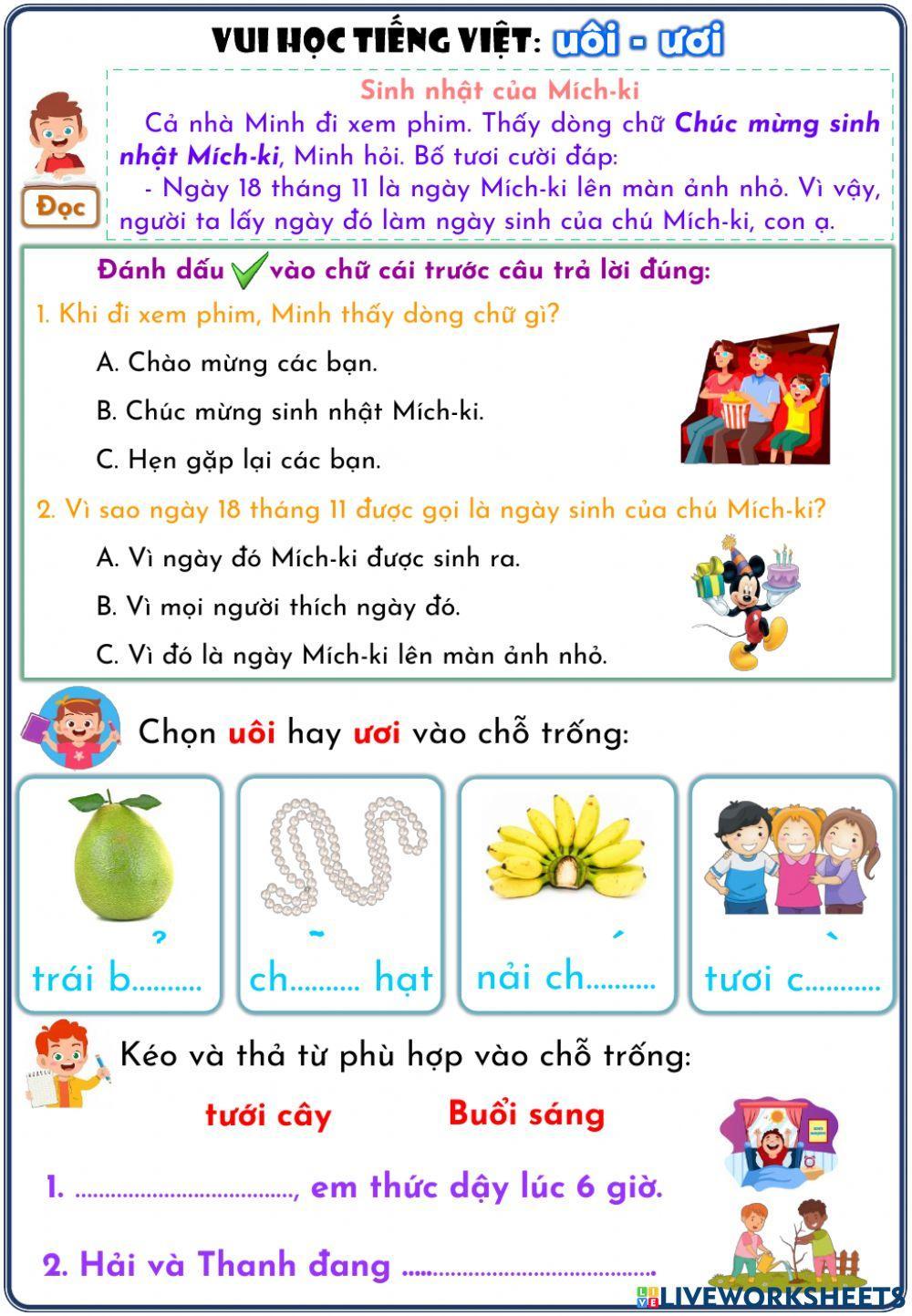 Phiếu ôn tập uôi, ươi