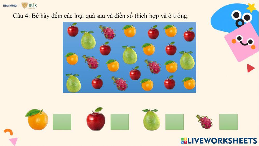 Bé khám phá 1 số loại quả