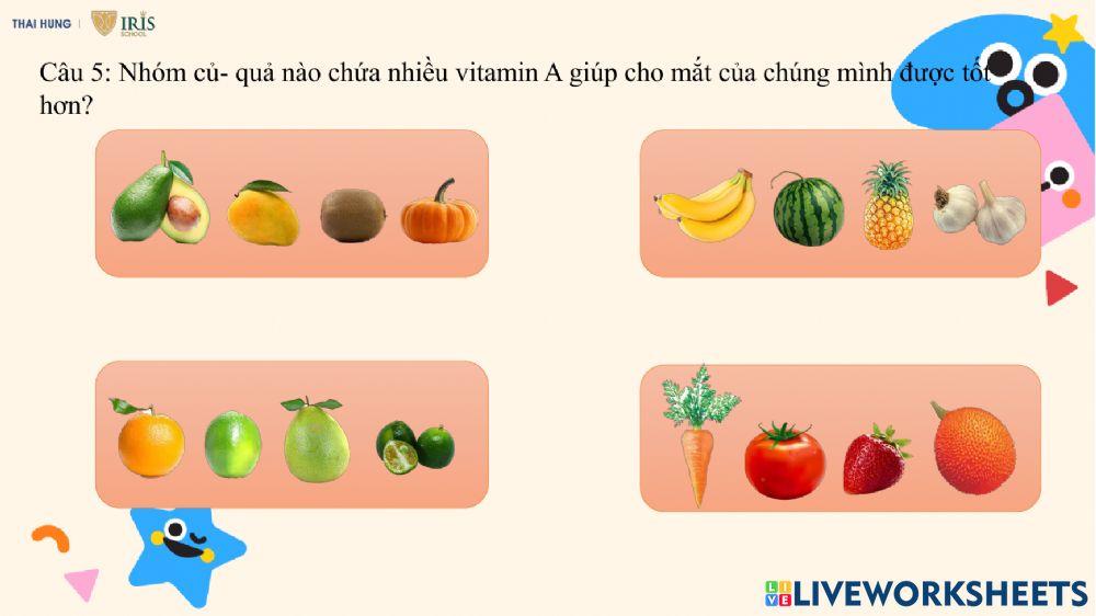 Bé khám phá 1 số loại quả