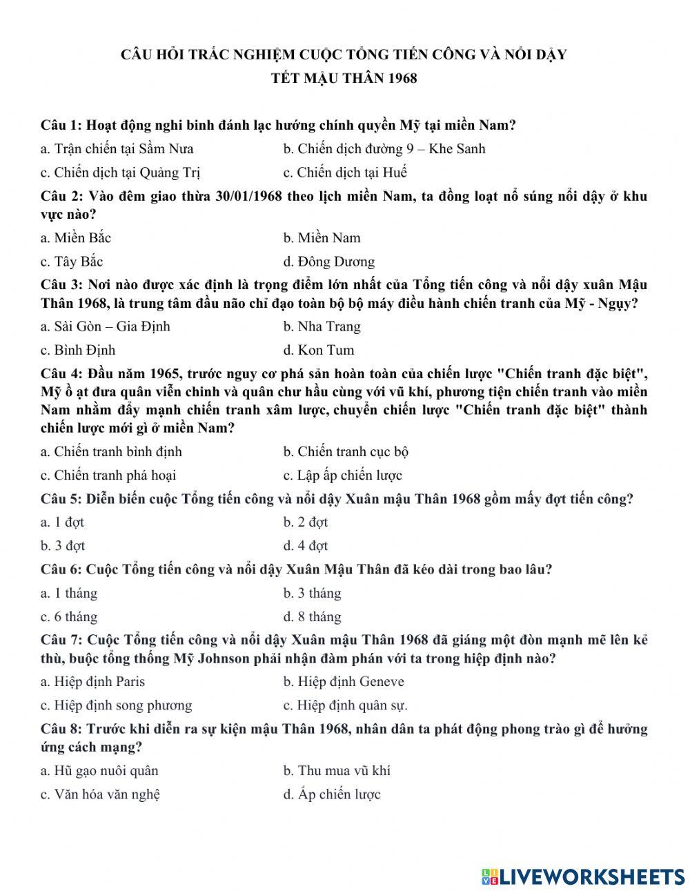 Cuộc tổng tiến công và nổi dậy tết Mậu Thân 1968