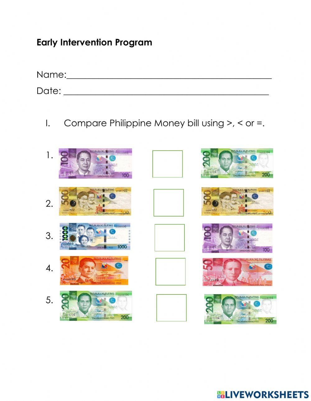 1911447 Comparing Philippine Money JUVYLYN 1911447-comparing-philippine-money-juvylyn