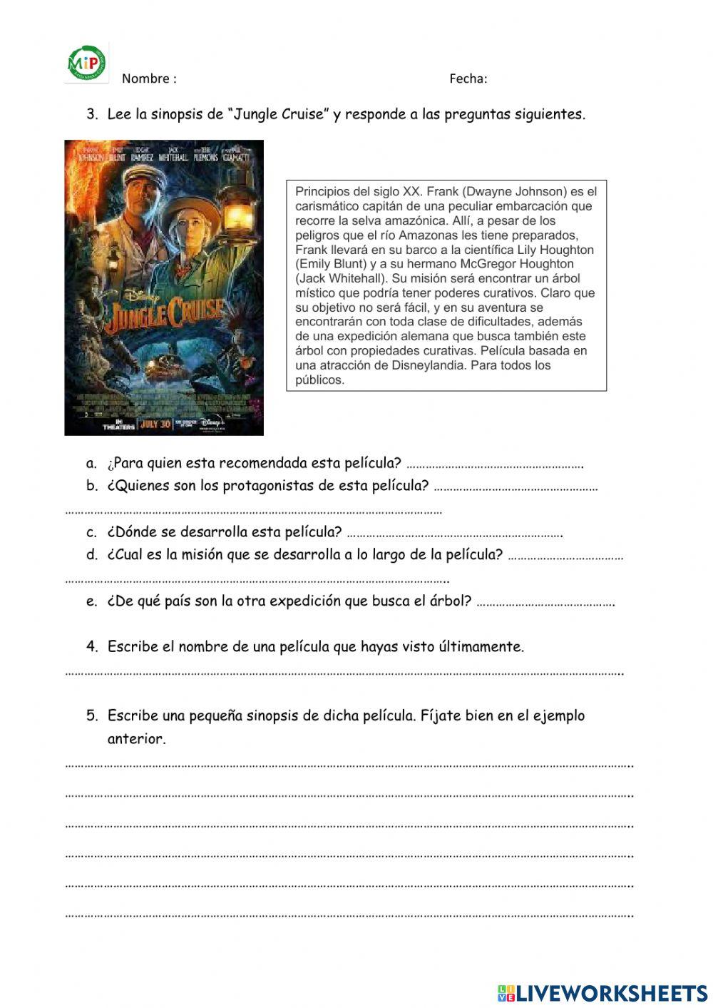 Vocabulario del cine